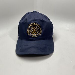 Versace Navy Blue Baseball Cap with Gold Embroidered Logo